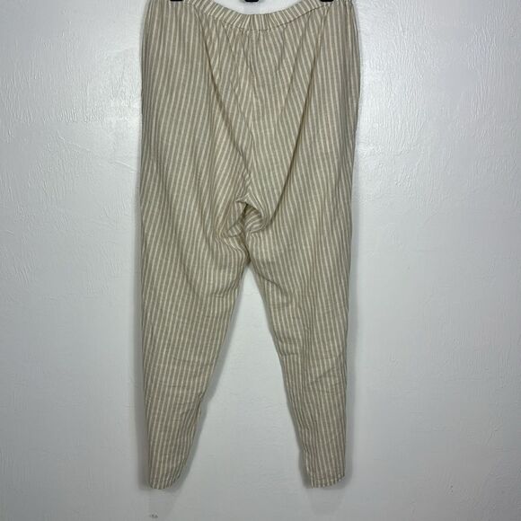 Eileen Fisher Hemp Organic Cotton Tapered Leg Two Tone Beige Pants Size M - Picture 4 of 10